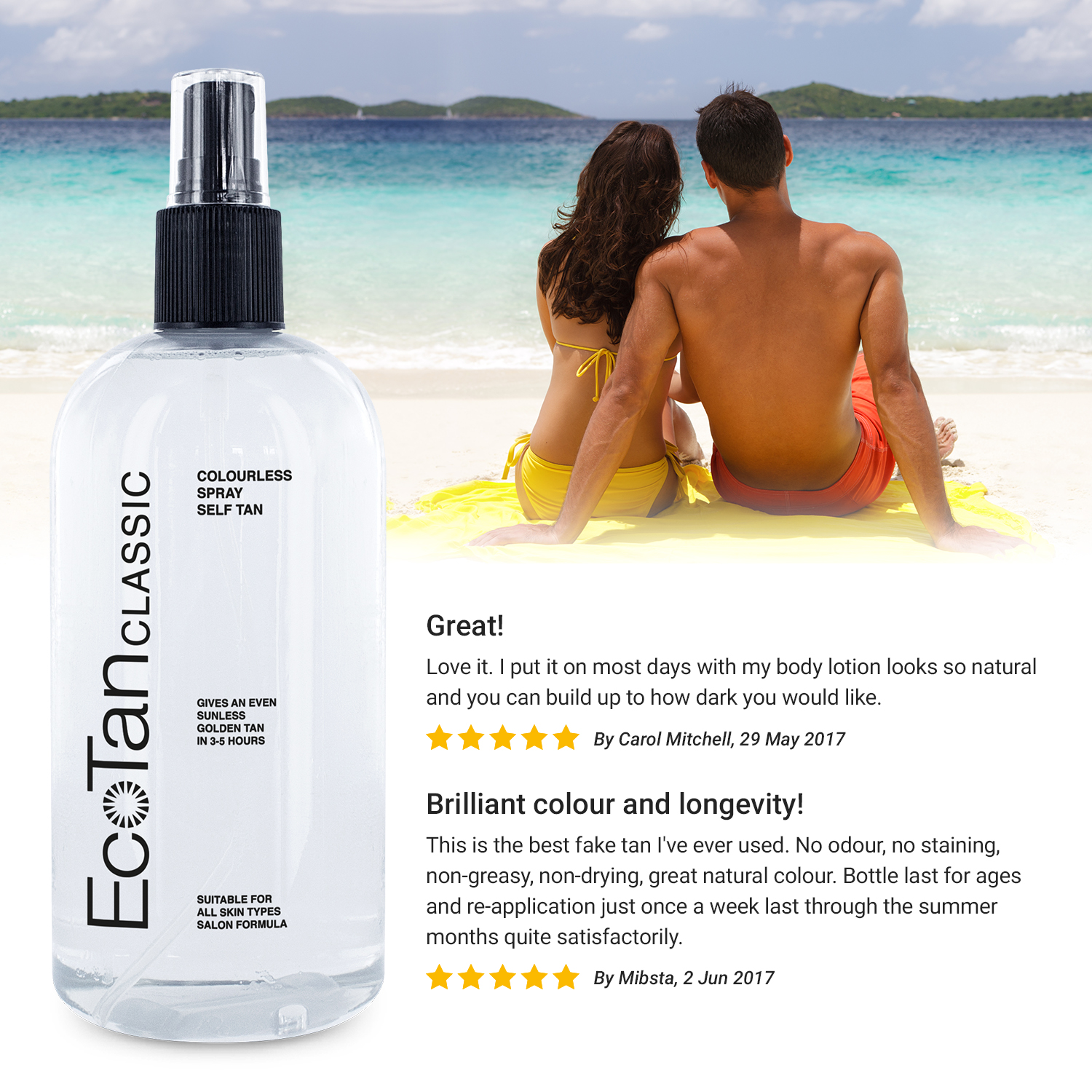 Ecotan Eco Tan (sudo) Classic Clear Spray False Tanning solution 500ml