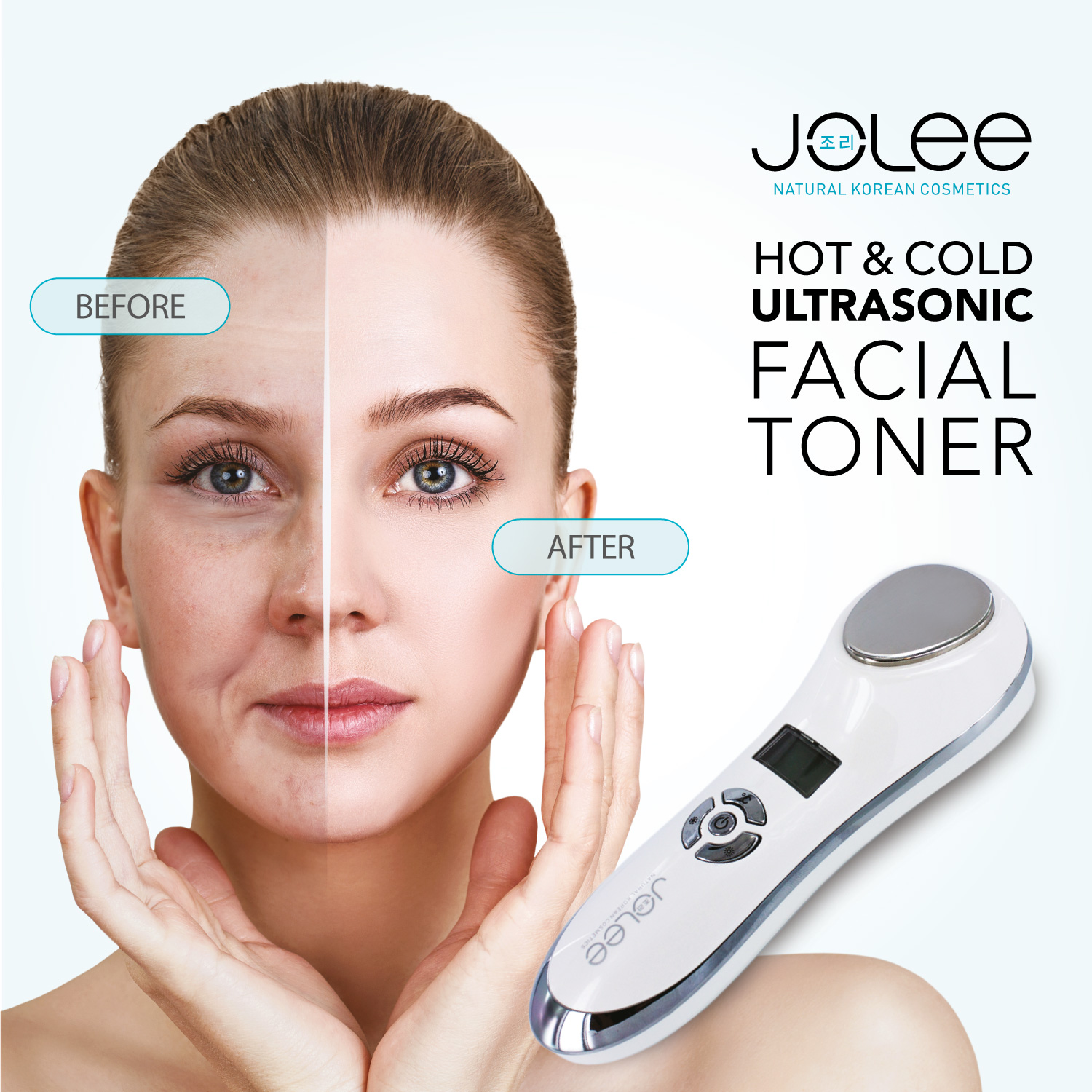 JoLee Hot/Cold Ultrasonic Home Beauty Device Skin Facial Toner Eye Face