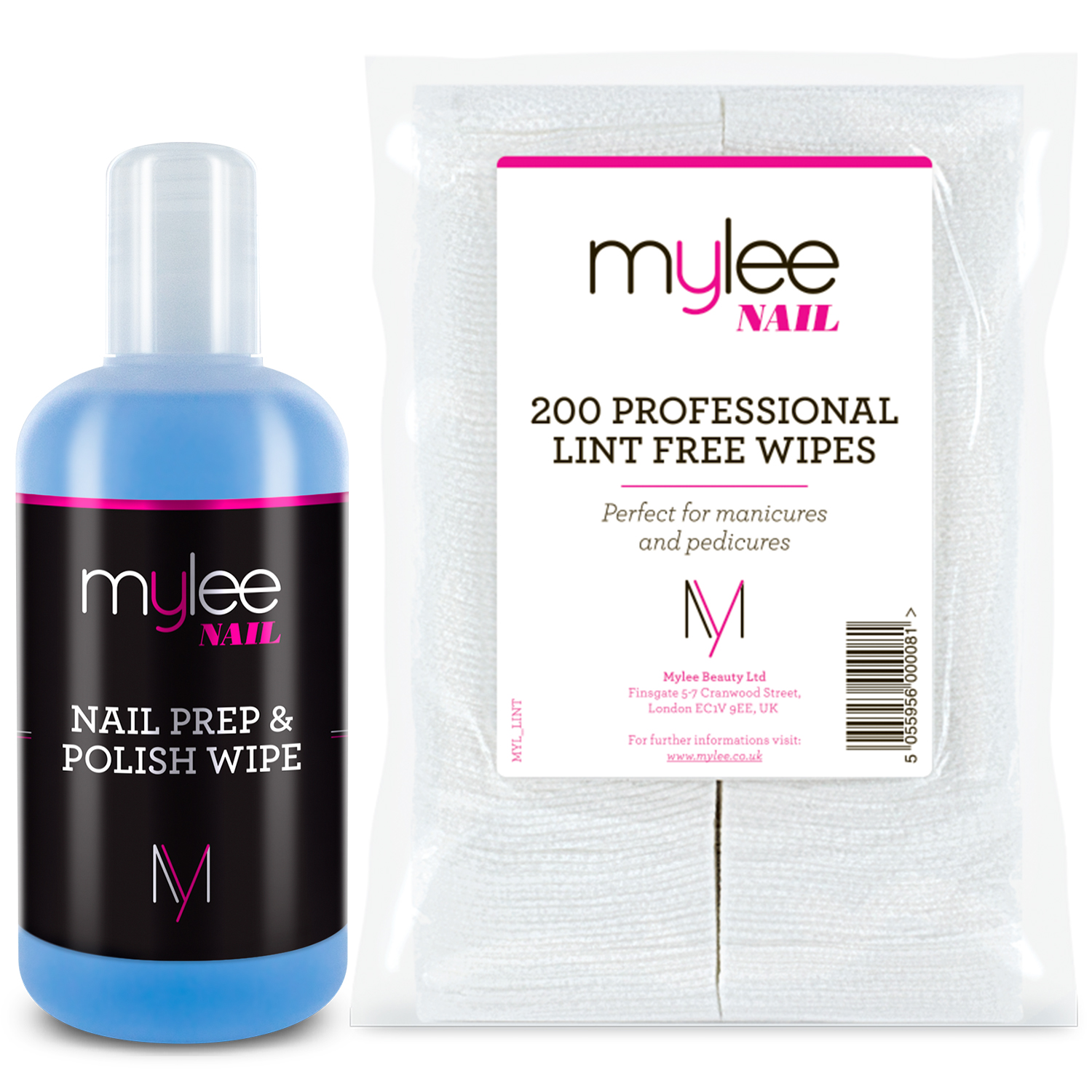 Mylee Kit Nail Prep & Wipe Gel Polish 200 Lint Free Wipes UV LED Gel