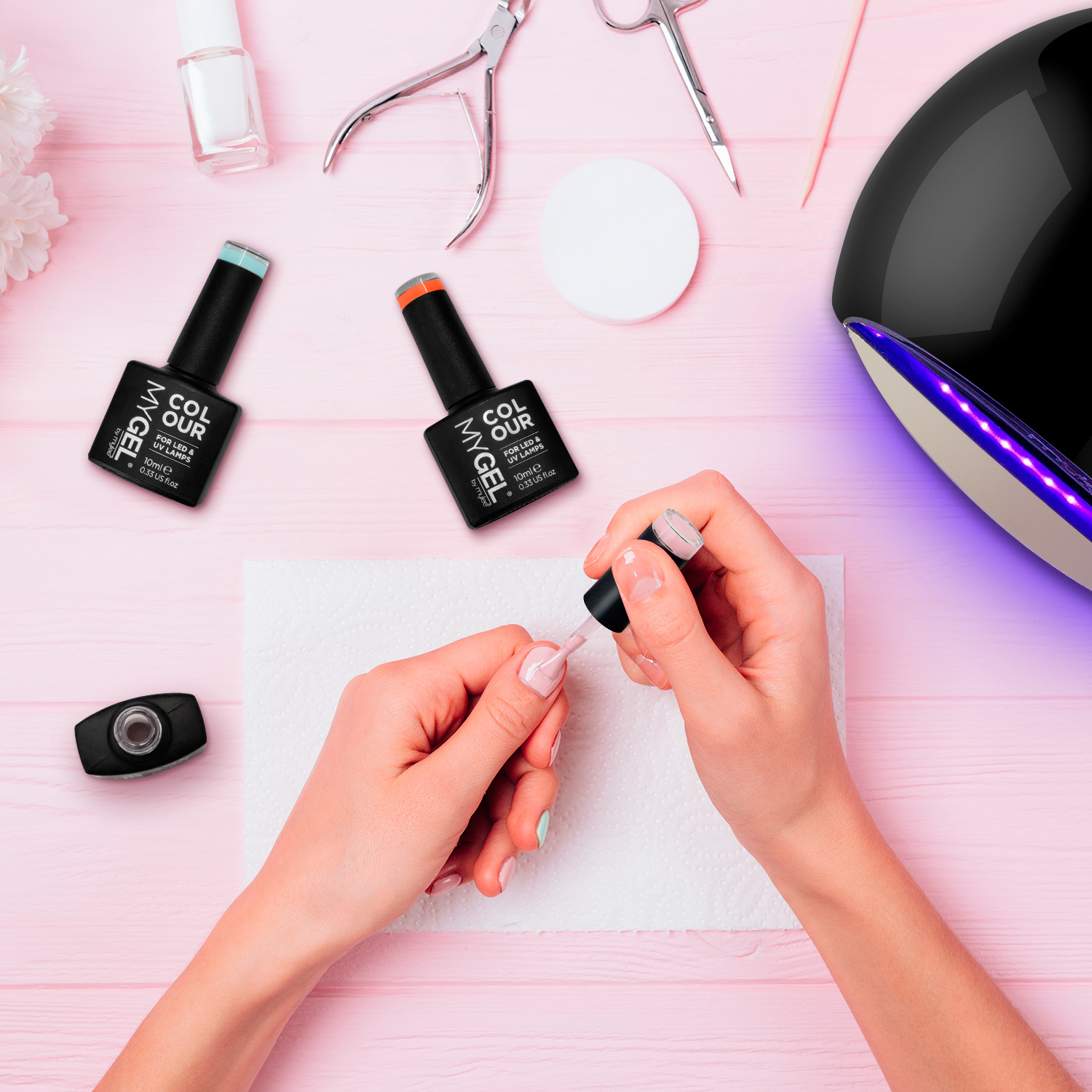 MYGEL Mylee Gel Nail Polish Red & Glitter Colour Set 2x10ml, UV LED