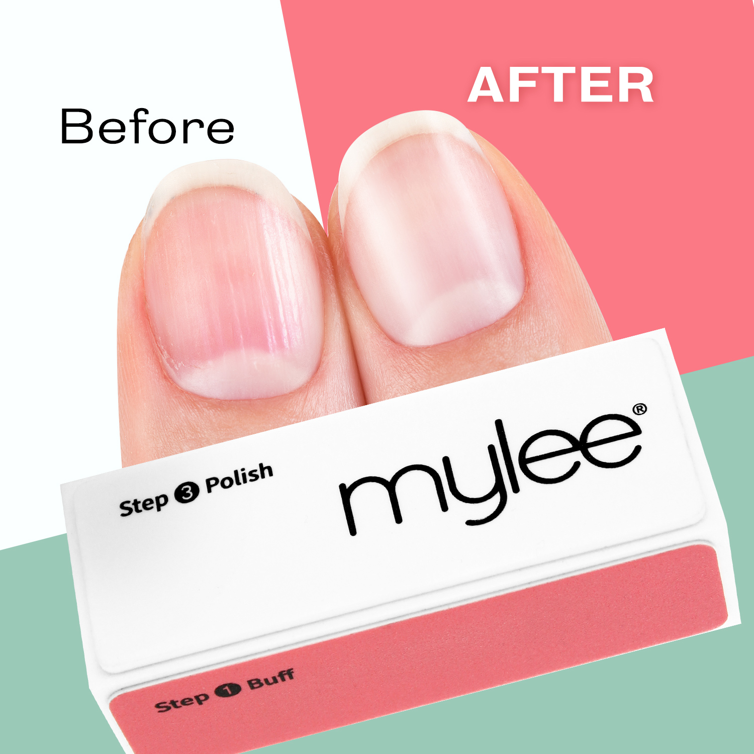 Mylee 3 Way Nail Buffer, Grit 320/600/300, Professional Manicure Buffing Block eBay