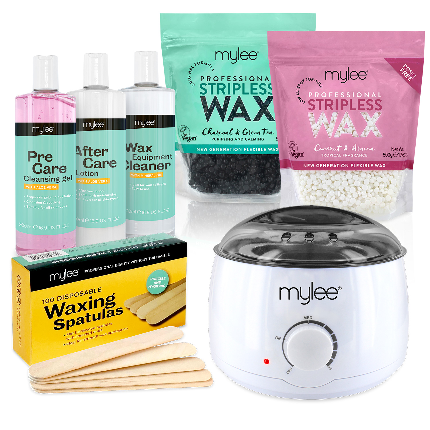 Mylee Complete Waxing Kit Hard Stripless Flexible Wax Heater Hair Removal Set Ebay