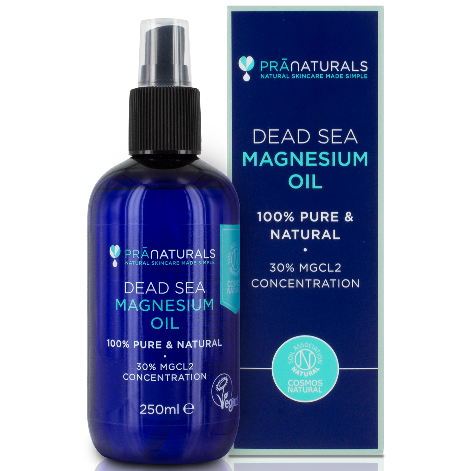 PraNaturals Dead Sea Magnesium Oil 250ml 100 Pure Natural Soothes