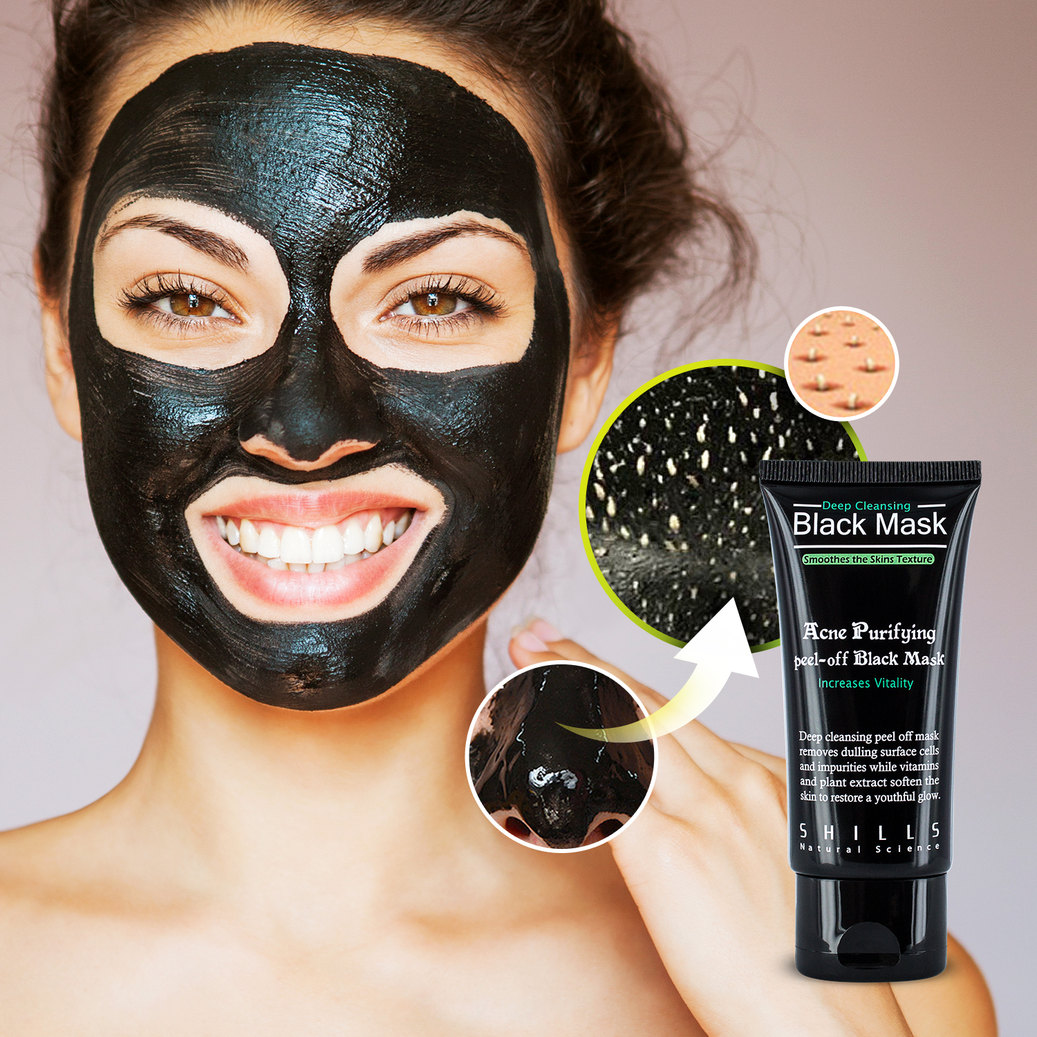 Shills AUTHENTIC Deep Cleansing Peel-Off Black Face Mask Blackhead